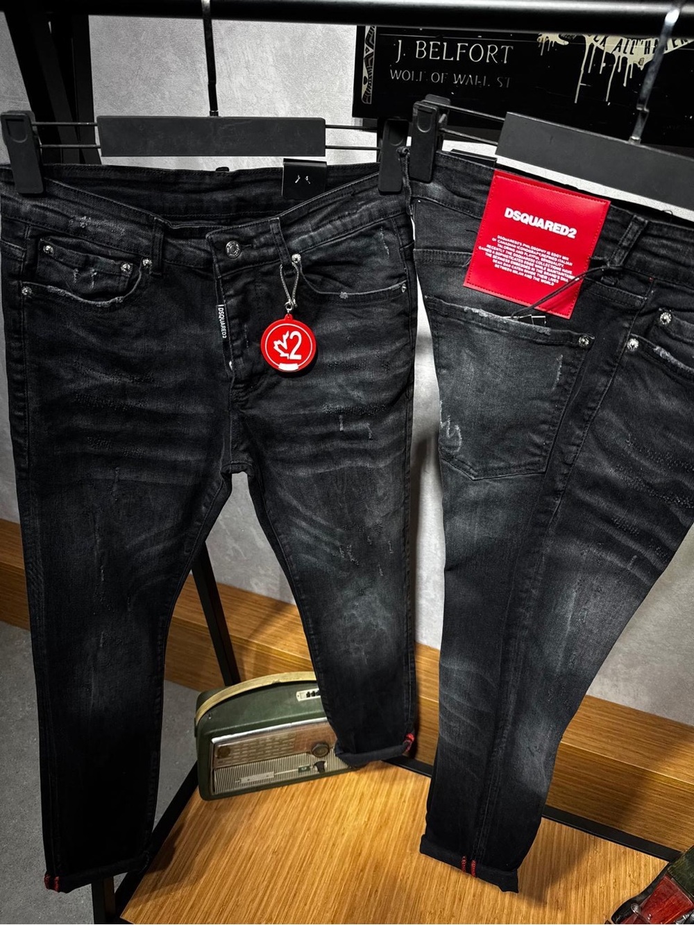 Dsquared2 Men's Black Skinny Jeans - Washed Finish